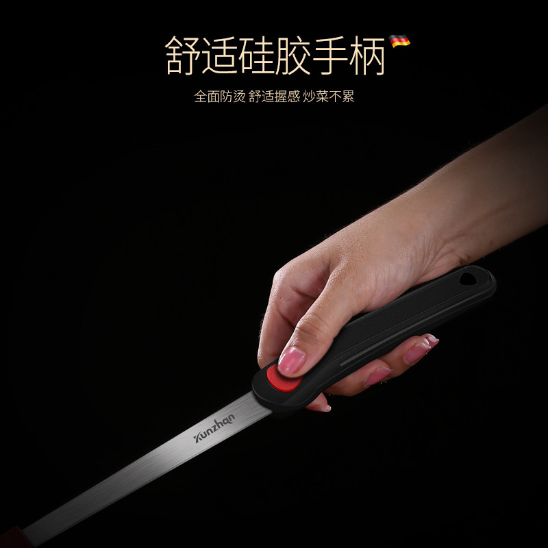 德国kunzhan硅胶锅铲不粘锅专用铲子炒菜耐高温汤勺套装不锈钢家