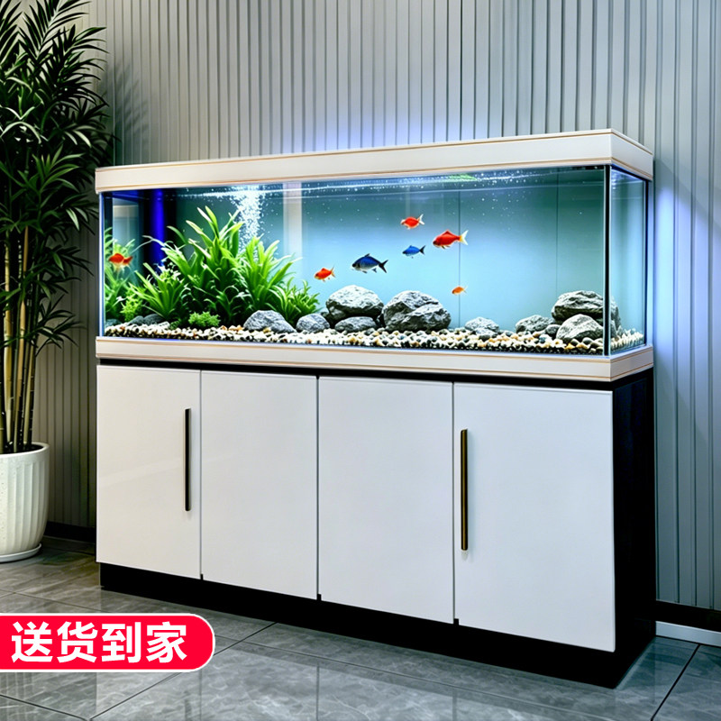 鱼缸水族箱客厅落地大型超白玻璃