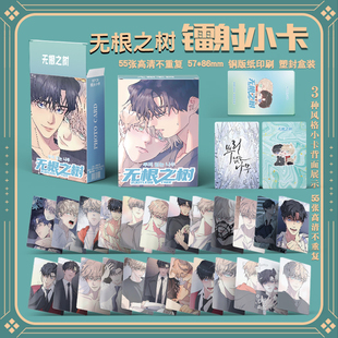 韩漫无根之树周边三寸盒装55张镭射小卡LOMO卡照片卡膜卡册小礼物