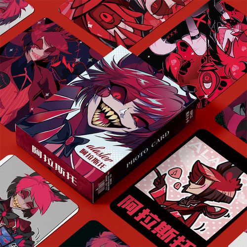 地狱客栈阿拉斯托个人周边三寸盒装55张镭射小卡LOMO卡卡膜卡册