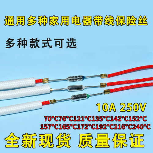 电磁炉空气炸锅电饭煲压力锅热水壶温度保险丝热敏电阻10A250V