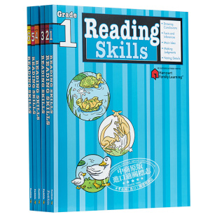 Harcourt Family 英文原版 Kids 阅读技巧 Skills Flash Learning Reading Grade 哈考特英语学习辅助教材练习册