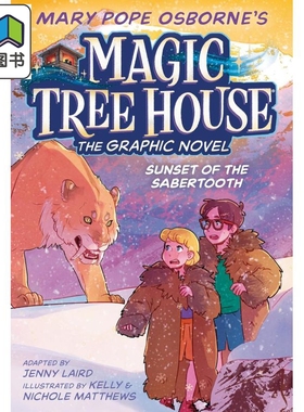 预售 神奇树屋桥梁漫画7 Magic Tree House 7 Sunset of the Sabertooth 英文原版进口小初文学 儿童漫画故事图画小说 大音