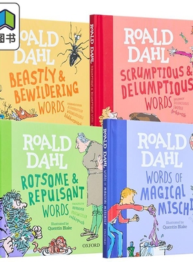 Roald Dahl 罗尔德达尔英语词句学习绘本4册 Scrumptious Beastly Rotsome Repulsant Words Of Magical Mischief 大音