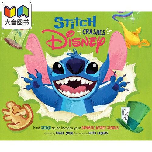 史迪仔撞毀了迪士尼 Stitch Crashes Disney 英文原版 儿童绘本 故事图画书 精装绘本 进口图书 大音