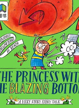 喷火龙系列 公主与放屁龙 The Princess With The Blazing Bottom 英文原版 儿童绘本故事图画书 搞笑读物 进口 大音