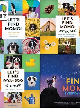 寻找莫莫 狗狗捉迷藏找找书系列4册 Lets Find Momo Outdoors Yaya Boo At Home儿童纸板书英文原版Hide And Seek 大音