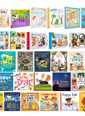 英文原版 狗狗及其他宠物主题图书合集 故事绘本纸板书 Lets Find Momo 寻找莫莫 Matthew Van Fleet Dog Pick a Pet 大音