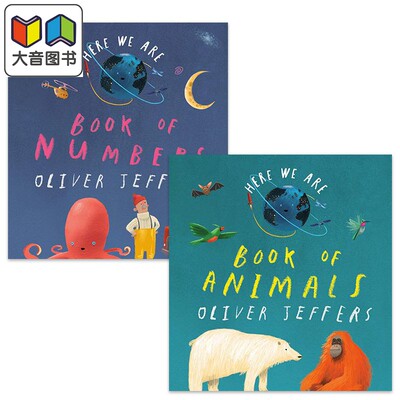 Oliver Jeffers Here We Are 奥利弗 杰弗斯儿童绘本2册套装 Book of Animals Numbers 动物 数字之书 英文原版 大音