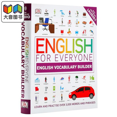 DK English for Everyone 系列 学习+练习3000个单词短语 英文原版 Vocabulary Builder 新视觉 人人学英语 日常训练参考书 ?