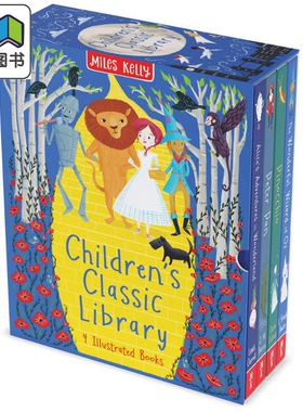 儿童童话图书馆4册套装 Childrens Classic Library Slipcase 英文原版 儿童文学故事书 进口童书 爱丽丝梦游仙境 大音