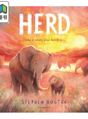 族群 Stephen Hogtun HERD 英文原版 亲子绘本 动物故事图画书 精装进口儿童读物 一个关于爱 家庭和归属感的故事 大音