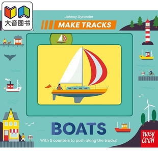 亲子幼儿读物 船 英文原版 轨道书 交互式 进口 Tracks 低幼童书 Make 大音 Boats 纸板书 儿童玩具书