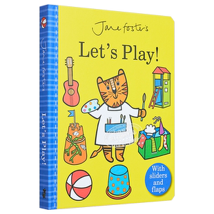 Jane Foster's Lets Play 一起来玩吧 幼儿启蒙推拉操作书 儿童绘本 故事图画书 英文原版 动动小手 锻炼运动