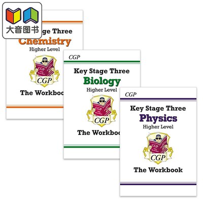 英国原版CGP教辅 KS3 Workbook-Higher 高级练习册3册套装 Biology生物 Chemistry化学 Physics物理 含在线版答案 大音