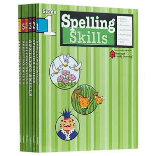 Harcourt Family 英文原版 Kids 拼写技能提高练习册 Skills Flash Learning Spelling Grade 哈考特英语学习辅助教材书籍
