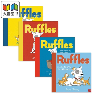 David Melling Ruffles 莱弗系列儿童故事绘本4册套装Cosy Bed Green Thing Red Coat Kittens 英文原版 进口图书 大音