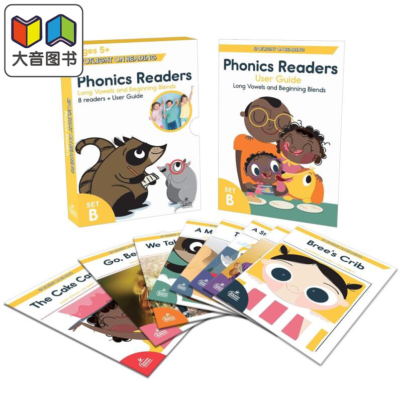 美国聚焦阅读 自然拼读解码读物套装B 英文原版Carson Dellosa Spotlight on Reading Phonics Readers Set B 大音