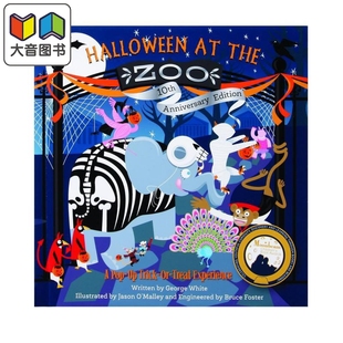 立体书 动物园里的糖果节 Halloween At The Zoo A Pop-Up 英文原版 儿童活动与玩具书 立体绘本 精装 进口童书 大音