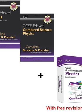 英国CGP原版 GCSE Physics & Combined Science Physics Complete Edexcel Revision Practice & AQA Question Cards 英文原版