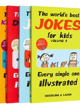 The Worlds Best Jokes for Kids Volume 很好笑的笑话1-4 册 英文原版 给孩子的笑话绘本 英语俚语学习 幽默笑话 脑筋急转弯