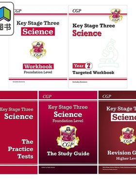 英国原版CGP教辅 KS3 Year 7-9 Science 科学练习册/10分钟周周练/复习指南/模拟测试/复习题卡 Targeted Workbook 大音