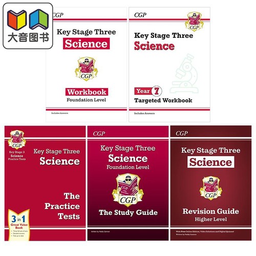 英国原版CGP教辅 KS3 Year 7-9 Science 科学练习册/10分钟周周练/复习指南/模拟测试/复习题卡 Targeted Workbook 大音