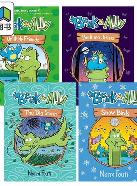桥梁漫画 小鸟和鳄鱼4册 Beak & Ally 1-4 英文原版进口图书 故事图画书图像小说Unlikely Friends Snow Birds 大音