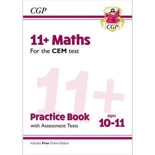 英国CGP 11+ For CEM Test Practice Book Assessment Tests 3 Books Maths Verbal Reasoning AGE 10-11 含免费在线资源 英文原版