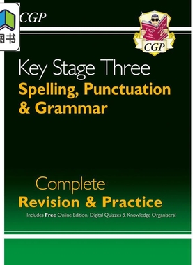 预售 New KS3 Spelling, Punctuation & Grammar Complete Revision & Practice KS3拼写标点符号和语法 复习与练习册 大音