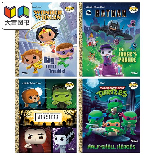 Funko Pop英文原版大眼仔系列小金书4册 Little Golden Book 蝙蝠侠大战小丑DC Batman 神奇女侠 忍者神龟Ninja 大音