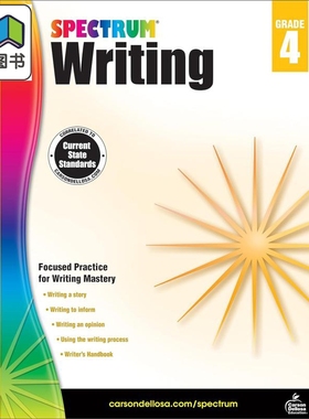 光谱练习册 写作系列 4年级 Carson Dellosa Spectrum Writing Grade 4 美国CarsonDellosa 英文原版进口小学教辅 大音