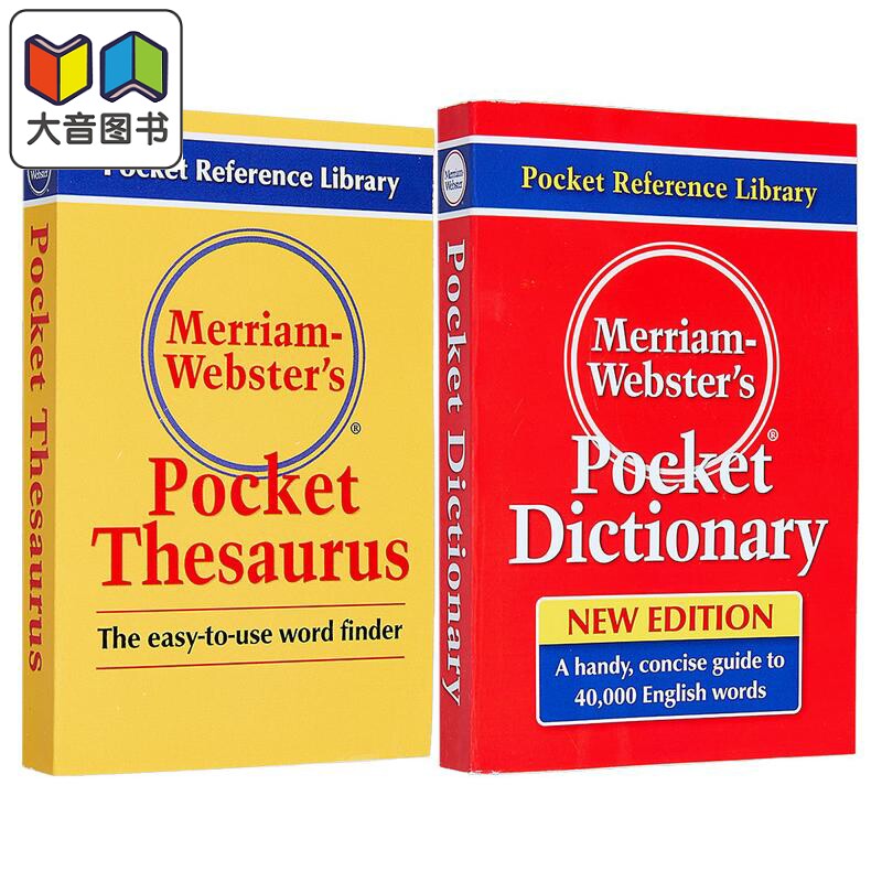 麦林韦氏袖珍词典+同义辞典2册 英文原版进口字词典参考工具书 Merriam Websters Pocket Thesaurus & Dictionary 大音