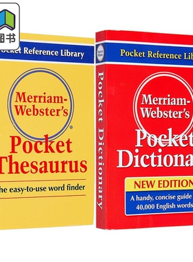 麦林韦氏袖珍词典+同义辞典2册 英文原版进口字词典参考工具书 Merriam Websters Pocket Thesaurus & Dictionary 大音