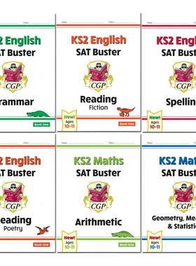 英国CGP原版 KS2 SAT Buster for the 2024 tests Book Ages 10-11 English Grammar Reading Spelling Non Fiction Maths英文原版