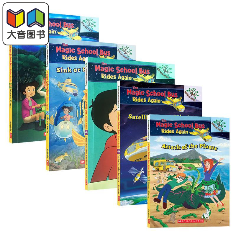 学乐大树系列神奇的校车5册 英文原版 Scholastic Branches The Magic School Bus Rides Again 初级章节桥梁书 大音