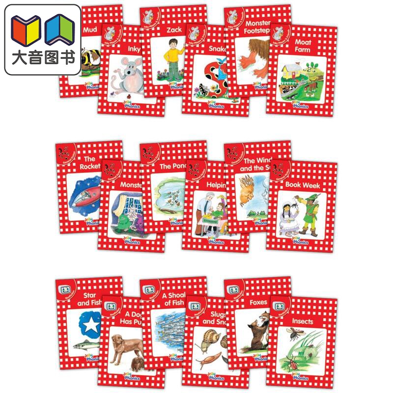 Jolly Phonics Readers Red Level 1 Complete Set 快乐自然拼读读物红色等级18本套装 1级 英文原版英语分级读物 大音