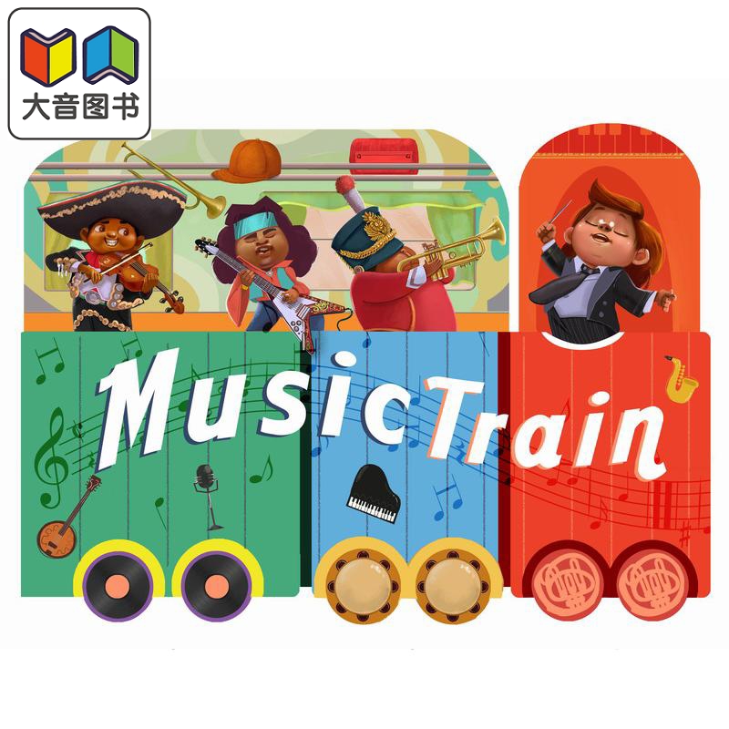 异形书音乐火车 Music Train英文原版儿童纸板书早教认知识物绘本图画书进口低幼童书儿童读物音乐知识大音