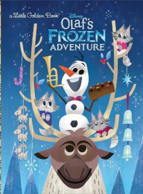 预售 Olaf's Frozen Adventure Little Golden Book (Frozen) 小金书：奥拉夫的冰雪冒险 英文原版 儿童绘本 迪士尼系列  大音