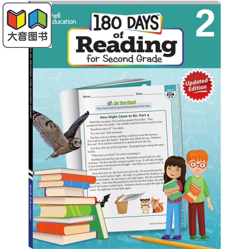 180 Days Reading for Second Grade 180天练习册阅读系列 2年级 第二版 英文原版进口图书 课堂学习家庭教育 大音