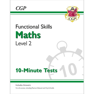 英国原版CGP教辅 新功能技能数学2级 10分钟测试 2020 年及以后 New Functional Skills Maths Level 2 大音