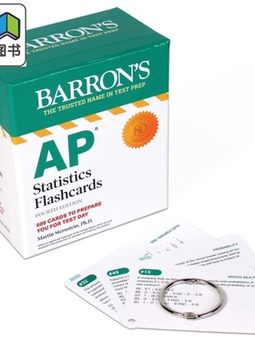 AP Statistics Flashcards Fourth Edition 巴朗AP考试 统计学学习闪卡 第四版 英文原版 自学备考教辅图书 大音