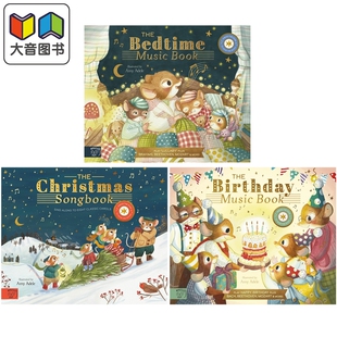 Amy Adele发声书 共3册 睡前名曲精选The Bedtime Music Book 生日/新年的歌声Songbook 英文原版 亲子童书音乐书 大音