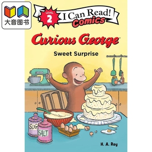 Can Level 好奇猴乔治 Surprise 大音 我可以读2级漫画版 Sweet Read 甜蜜惊喜 Curious Comics 英文原版 George