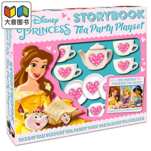 Disney Princess Storybook Tea Party Playset 迪士尼公主 故事书茶会 英文原版 儿童活动手册 绘本故事进口图书 大音