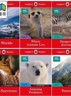 Ladybird Readers BBC Earth 小飘虫阅读分级指导BBC地球高阶6册 英文原版动物科普分级读物 Forests Ice Worlds 大音