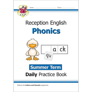 英国原版CGP教辅 新版自然拼读日常练习幼儿园夏季学期 New Phonics Daily Practice Book Reception Summer Term 大音
