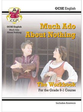 英国CGP CIE考试局莎士比亚文学无事生非 GCSE English Shakespeare Much Ado About Nothing Workbook Text Guide