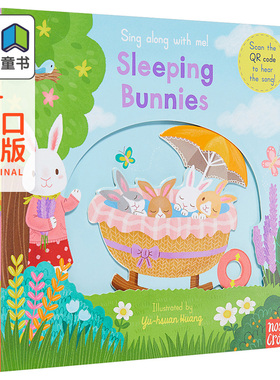 Sing Along With Me 跟我唱系列 Sleeping Bunnies 熟睡的小兔 纸板书 英文原版 机关操作书 英语韵律启蒙 0-3岁 Yu hsuan Hu