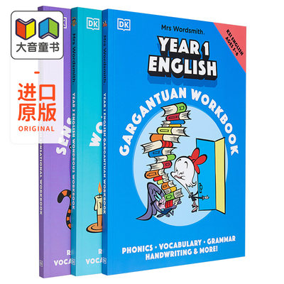 DK Mrs Wordsmith 沃德史密斯夫人 1-3阶英语练习3册套装 小学1 2 3年级 5-8岁 趣味插图 英文原版 词汇 语法 大音